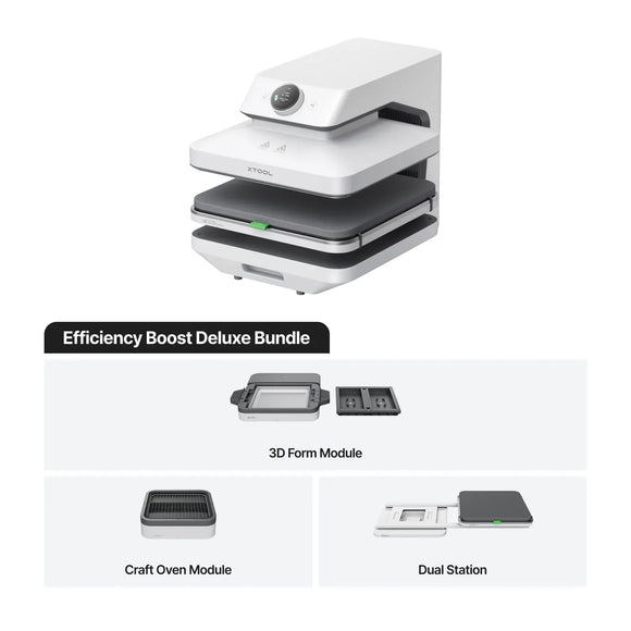 xTool DTF Equipment Efficiency Boost Deluxe Bundle xTool WonderPress 3-in-1 Heat Press System | 3D Forming + DTF Curing Oven
