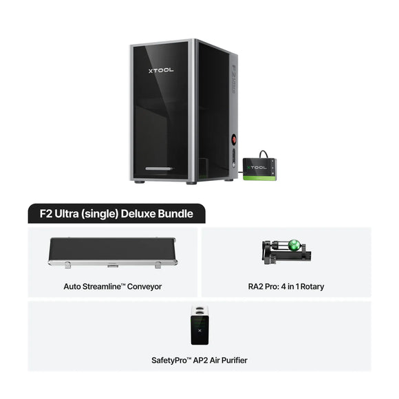 xTool Laser Engraver F2 Ultra (single) Deluxe Bundle xTool F2 Ultra Dual-Laser Engraver (60W MOPA Fiber + 40W Diode)