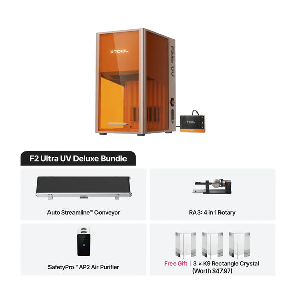 xTool Laser Engraver xTool F2 Ultra UV Deluxe Bundle xTool F2 Ultra UV 5W UV Laser Engraver