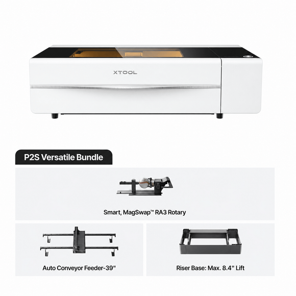xTool Laser Engraver xTool P2S Versatile Bundle / White xTool P2S 55W Desktop CO₂ Laser Cutter