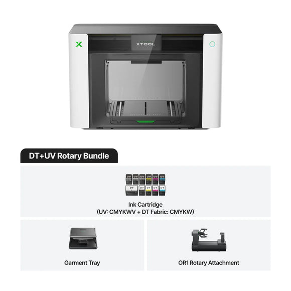 xTool UV Printer DT + UV + OR1 Rotary Bundle xTool O1 Omni Printer - 4-in-1 UV, UV DTF & Fabric Printer