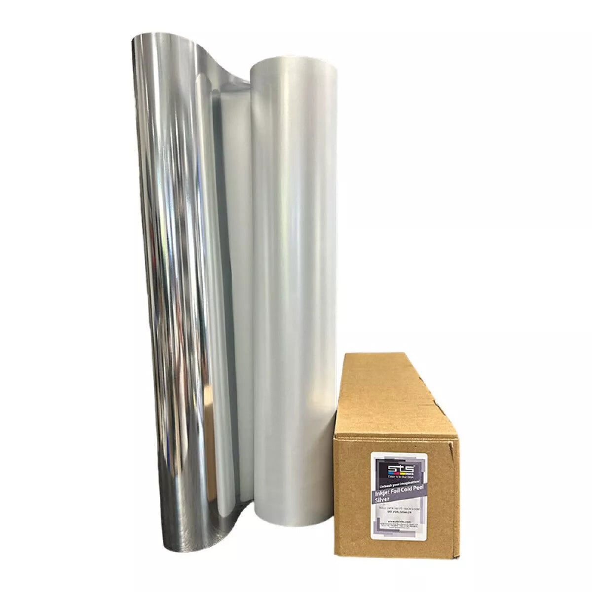 DTF Inkjet Cold Peel Silver Foil 24″ × 164ft Rolls