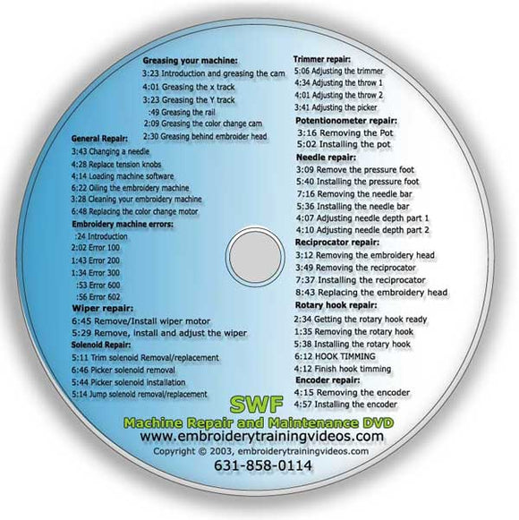ETV Accessories SWF Repair Maintenance and Operation DVD Set