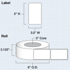 iColor Media 3" x 5" Die Cut High Gloss Paper for iColor 200 / 250 (475 labels per roll)