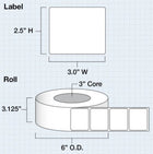 iColor Media Clear Gloss Lamination Labels 3 x 2.5 for iColor 250 (750/roll)