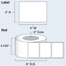 iColor Media Clear Gloss Lamination Labels 4 x 3 for iColor 250 (625/roll)