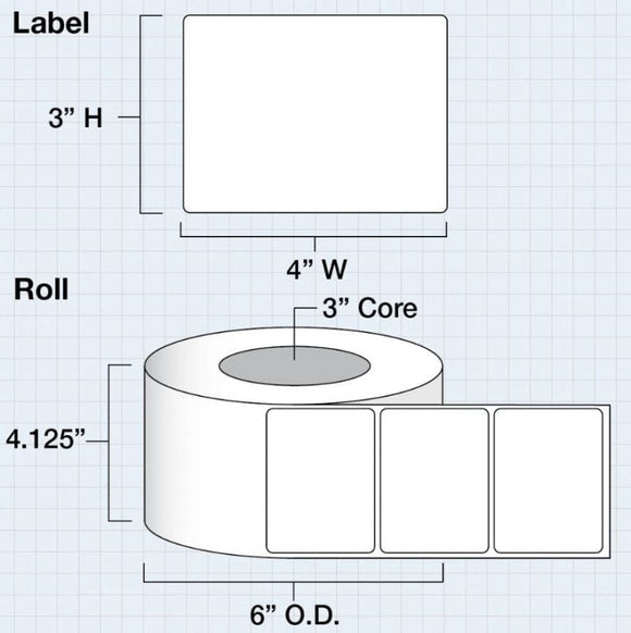 iColor Media Clear Gloss Lamination Labels 4 x 3 for iColor 250 (625/roll)