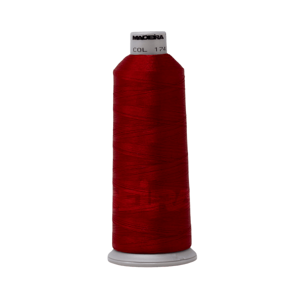 Madeira Thread Cone (5500 yd) Candy Apple Red 1747 #40 Weight Madeira Polyneon Thread