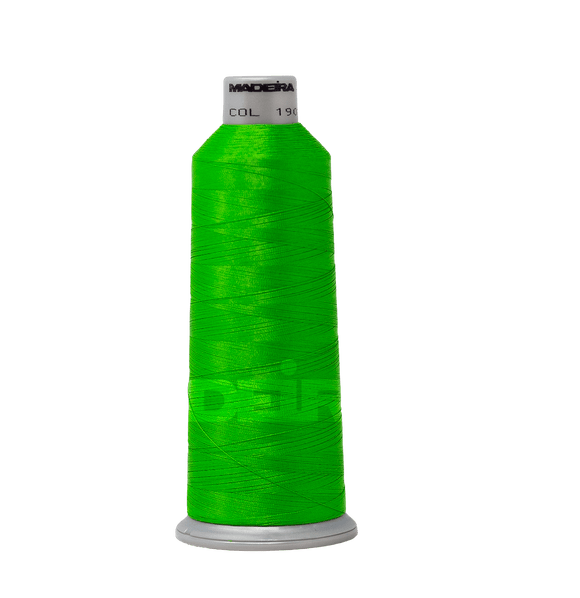 Madeira Thread Cone (5500 yd) Fluorescent Green 1901 #40 Weight Madeira Polyneon Thread