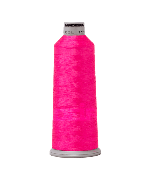 Madeira Thread Cone (5500 yd) Fluorescent Pink 1597 #40 Weight Madeira Polyneon Thread