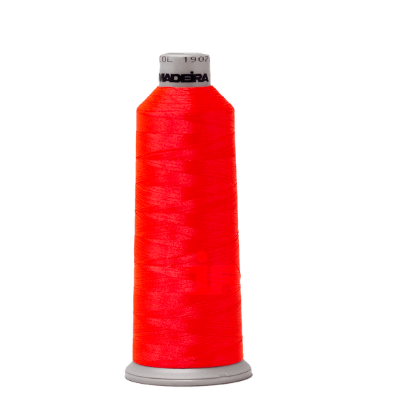 Madeira Thread Cone (5500 yd) Fluorescent Pink 1907 #40 Weight Madeira Polyneon Thread