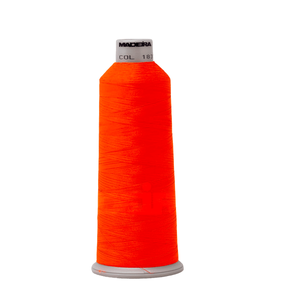 Madeira Thread Cone (5500 yd) Fluorescent Red Orange 1837 #40 Weight Madeira Polyneon Thread