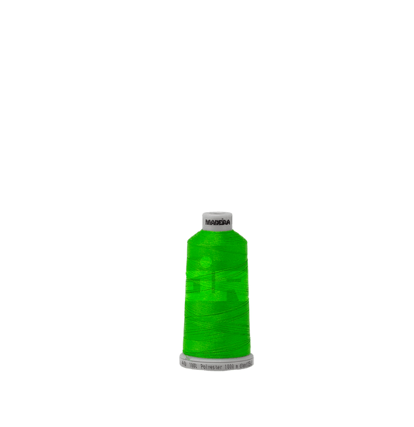 Madeira Thread Spool (1100 yd) Fluorescent Green 1901 #40 Weight Madeira Polyneon Thread