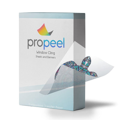 ProPeel Transfer paper Propeel Window Cling Sheets and Banners for White Toner Laser Transfer Printers