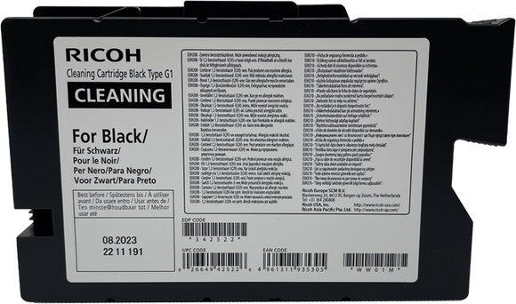 Ricoh DTG Cleaning Black Cleaning Cartridges for Ricoh Ri 1000 / Ri 2000 Type G1