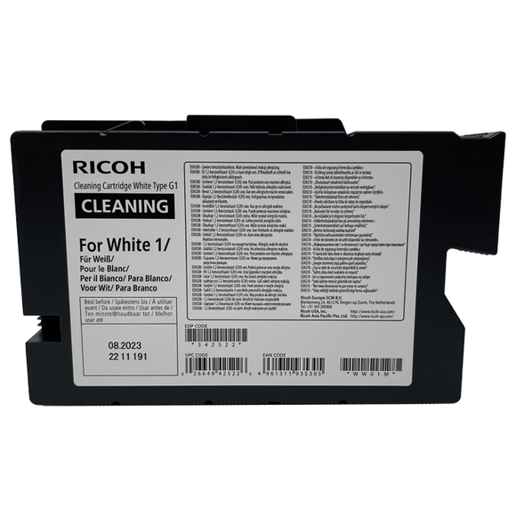 Ricoh DTG Cleaning White Slot 1 Cleaning Cartridges for Ricoh Ri 1000 / Ri 2000 Type G1