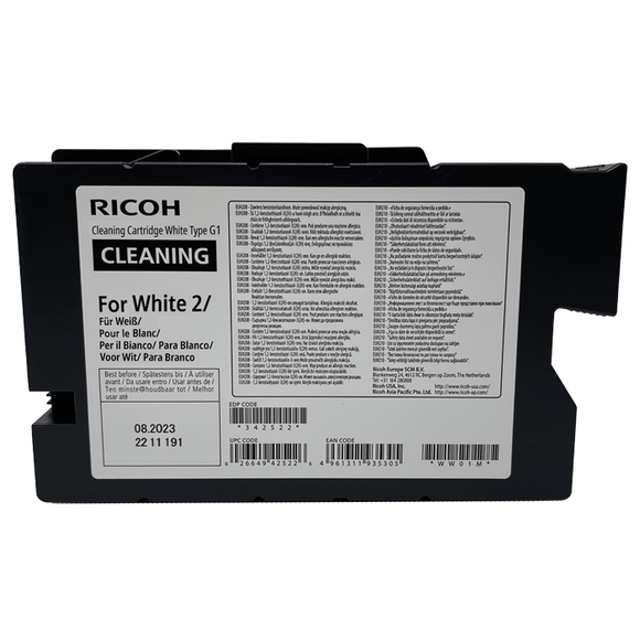 Ricoh DTG Cleaning White Slot 2 Cleaning Cartridges for Ricoh Ri 1000 / Ri 2000 Type G1